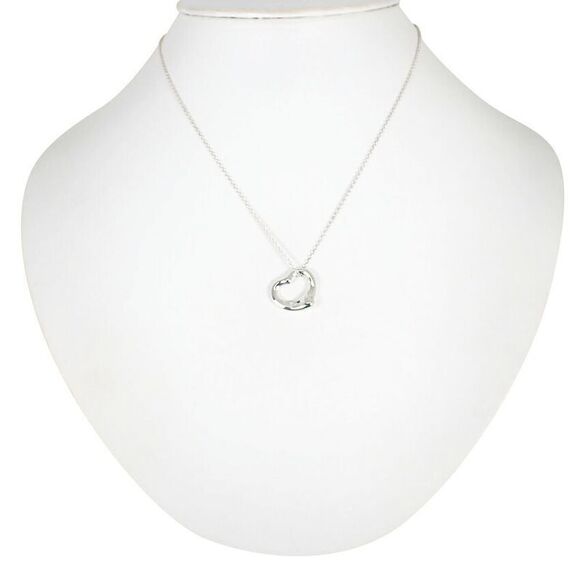 Tiffany & Co 925 Open Heart Pendant /necklace //j38-8